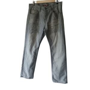 Old Skool Mens Jeans Gray Shine Embroidered Size 32, Inseam 31